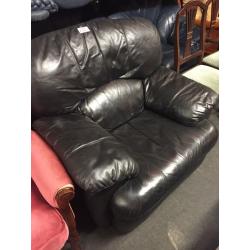 Black leather recliner chair