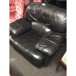 Black leather recliner chair