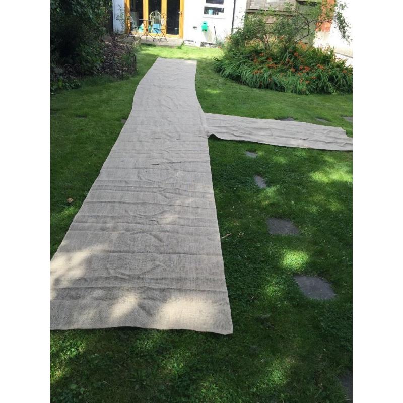 Rustic Burlap Hessian Aisle Runner Wedding Country Neutral Church Mat Floor Cover