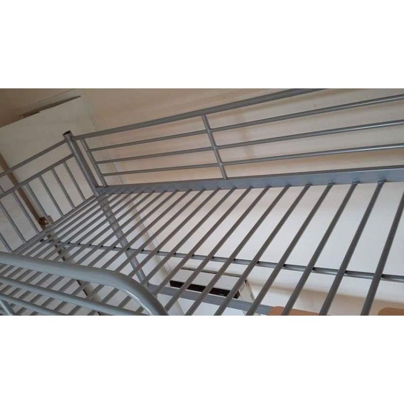 Metal high sleeper single bed