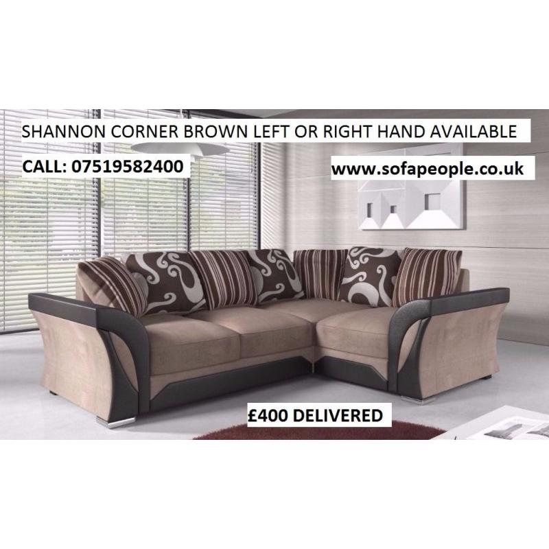 Corner settee or 3+2 couch, Fabric sofa or Corner sofas, All guaranteed! Comes with FREE POUFFE!