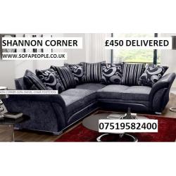 Corner settee or 3+2 couch, Fabric sofa or Corner sofas, All guaranteed! Comes with FREE POUFFE!