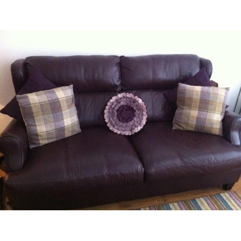 Large two seat sofa . Two fabric & footstool with storage.