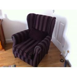 Large two seat sofa . Two fabric & footstool with storage.