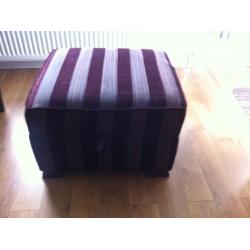 Large two seat sofa . Two fabric & footstool with storage.