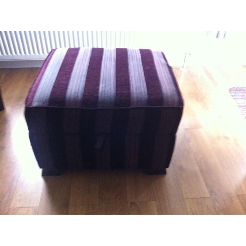 Large two seat sofa . Two fabric & footstool with storage.