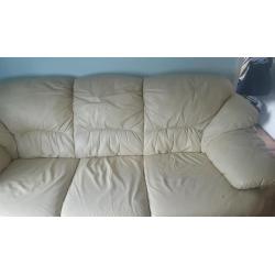 Cream leather 3seater 2chairs