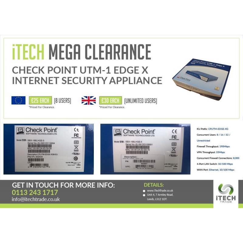 Check Point UTM-1 EDGE X Firewall/VPN - HUGE Clearance!