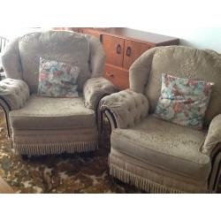 3 seater settee and chairs