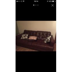 3&2 seater leather sofas