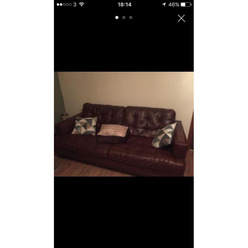 3&2 seater leather sofas