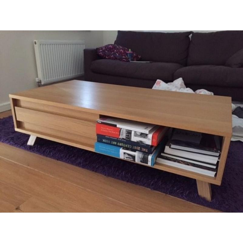 Stylish Bethan Gray for John Lewis oak low coffee table with angular legs