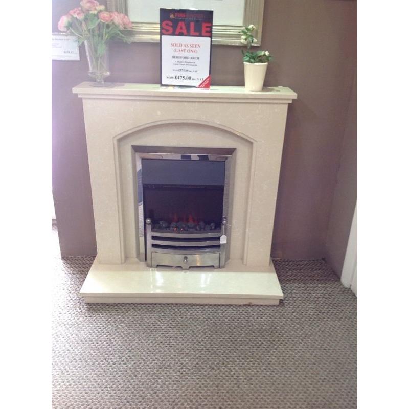 Last Coral Cream Fireplace (Complete Surround)