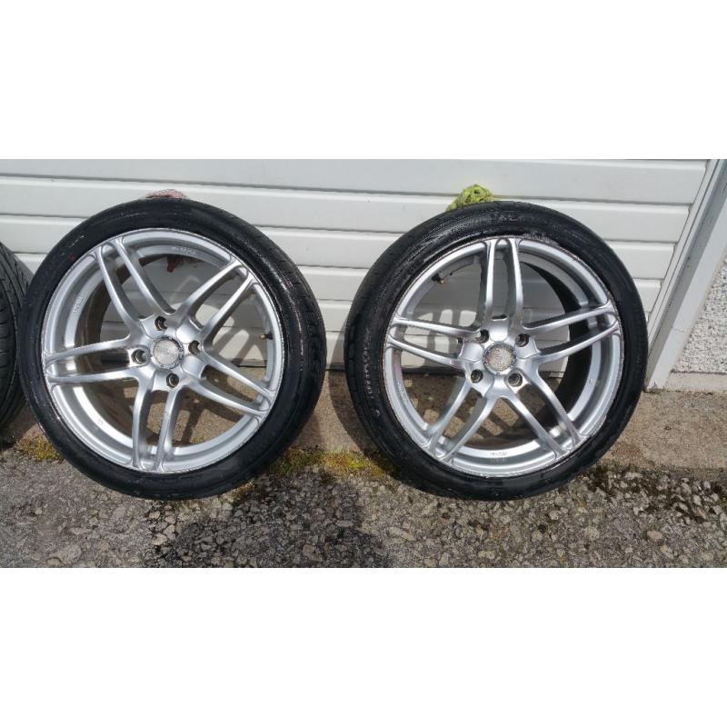 Alloy wheels 17 '' + 4 x tyres 205 45 17 HONDA,Hyundai,Daewoo,KIA,Mitsubishi,Nissan,Rover,and more..
