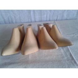 Shoe-making Lasts - two pairs, size 5 and size 3.