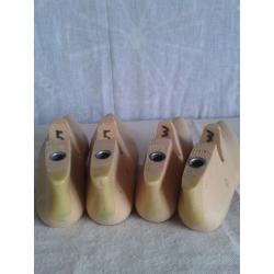 Shoe-making Lasts - two pairs, size 5 and size 3.