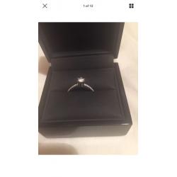 18 Ct White Gold Maple Leaf Diamond Engagement Ring - Beaverbrooks Size P