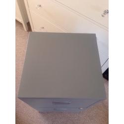 as new 2 large size drawer grey filling cabinet with key