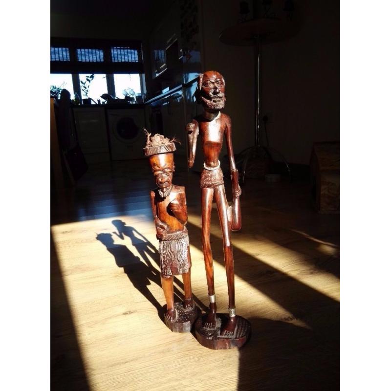 Wood figures 56cm and 44cm