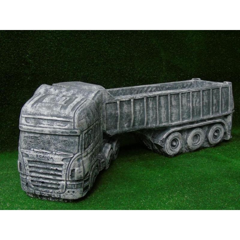 Concrete scania lorry garden ornament planter