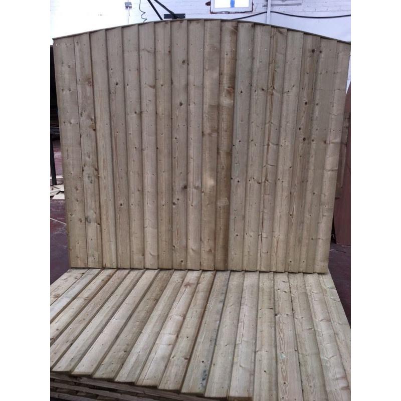 Bow top feather edge fence panels