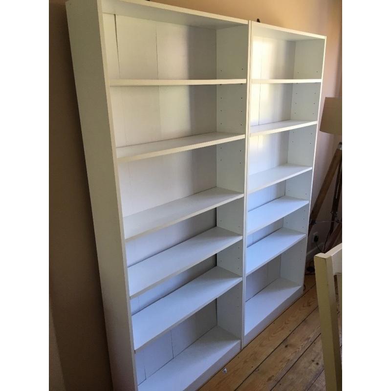 Pair of IKEA Billy Bookcases - White