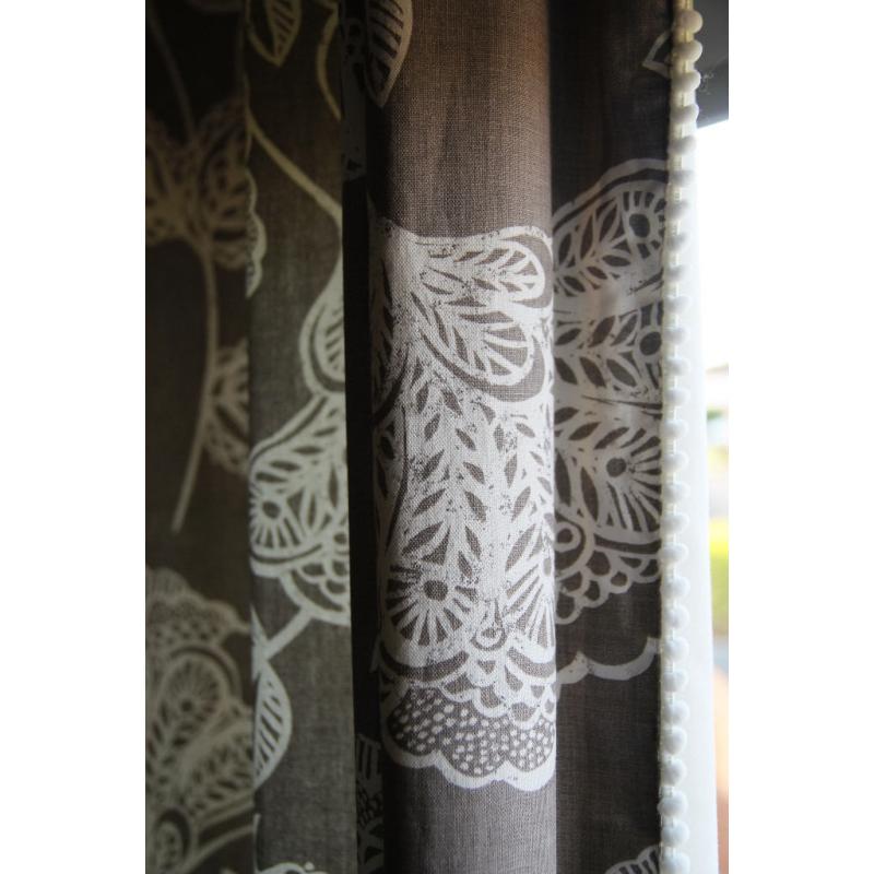 2 NEXT "Bali" floral print eyelet curtains with embroidery. Like NEW.