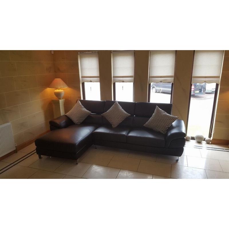 Brand New Luxury Italian Leather Sofa Suite Couch Corner Interior Designer Having Massive Clearance