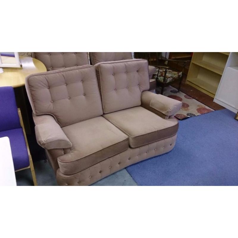 Very Light Brown Three-piece Suite in Excellent Condition