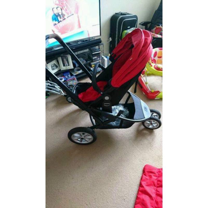 Pram/stroller with car seat and change bag