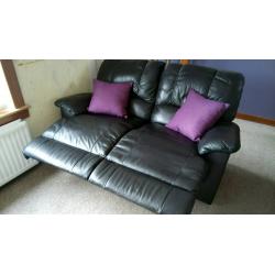 Leather recliner sofa