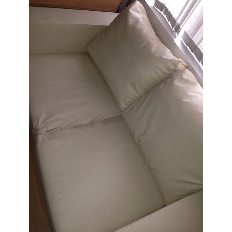 Cream leather sofa