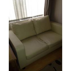 Cream leather sofa