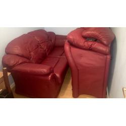 3&2 Seater Sofa, DEEP RED